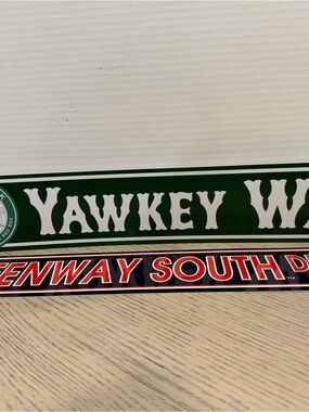 Boston Red Sox Plastic Street Signs 24” Set 2 Holes For Hanging Mint Condition